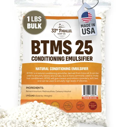 33RD PARALEL | Emulsionante acondicionador BTMS 25 (1 libra/16 onzas) | Acondicionador emulsionante de alcohol cetearílico de metosulfato de