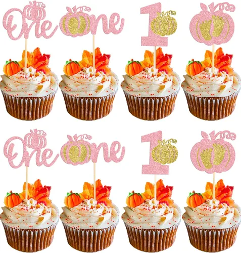 Miniatura 22 de Rsstarxi Paquete de 36 adornos para cupcakes de calabaza pequeña, revelación de género, baby shower, fiesta, decoración de tartas, calabaza