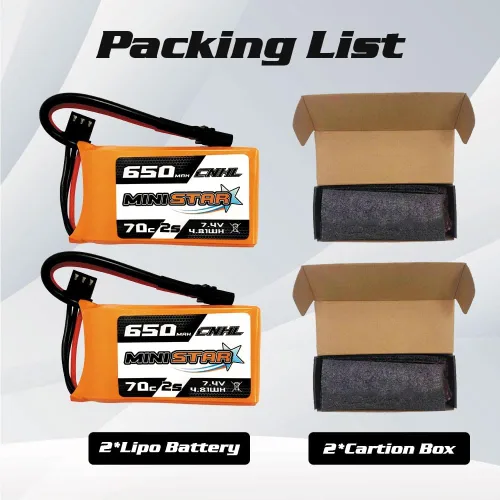 Miniatura 6 de CNHL Batería Lipo de 650mAh 7.4v 2s 70C con enchufe XT30 para 120 tamaño FPV Torrent 110 Inductrix FPV Racing Drone como EMAX Tinyhawk 2 Tiny Whoop