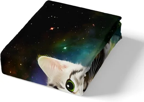 Miniatura 4 de Funda de edredón con diseño de gato de galaxia para mujeres y niñas, de microfibra de 66 x 90 pulgadas, diseño digital 3D, funda de edredón