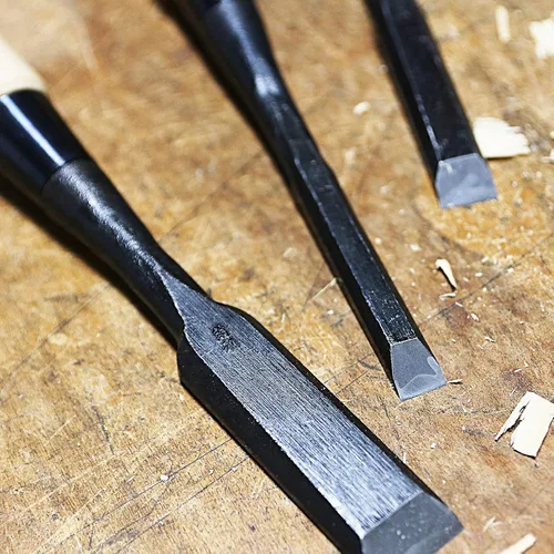 Miniatura 3 de KAKURI Cincel japonés de madera para carpintería 1" (24mm), hecho en JAPÓN, Cincel japonés profesional Oire Nomi (forjado a mano), hoja de acero