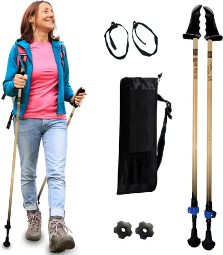 Miniatura 35 de York Nordic Motivator - Bastones de caminata para equilibrio y rehabilitación - Agarres de estabilidad patentados - Ligeros, ajustables y plegables