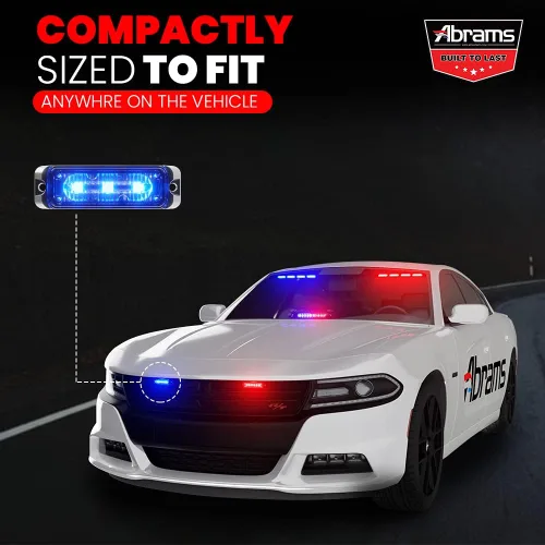 Miniatura 3 de Abrams SAE Clase-1 Flex 12 [Azul/Azul] 36W - 12 LED Luz de rejilla LED para vehículos policiales y de emergencia médica, luz estroboscópica