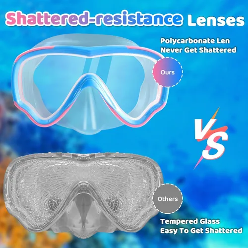 Miniatura 9 de Vvinca Gafas de natación para niños con cubierta para la nariz, antivaho, a prueba de fugas, máscara de natación de visión amplia con correa de tela