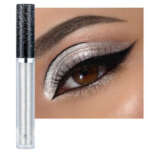 Miniatura 15 de Sombras de ojos con purpurina, sombras de ojos líquidas, metales de larga duración, plata brillante, dorado, sombras de ojos coloridas de alto 11#
