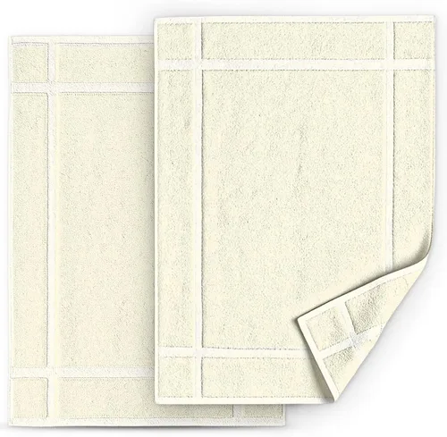Miniatura 18 de Pearl Linens Paquete de 6 alfombrillas de baño 100% algodón de 20x30 pulgadas, suaves y absorbentes de secado rápido, juego de alfombrillas de baño