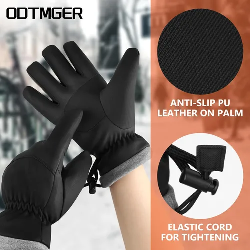 Miniatura 5 de Guantes de esquí impermeables de invierno para niños, hombres y mujeres, guantes perfectos para clima frío para ciclismo, conducción, correr