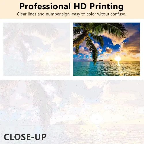 Miniatura 3 de TISHIRON Pintura por números para adultos, niños, playa y adultos, pintura por números, pintura de paisajes de playa azul, manualidades, kits