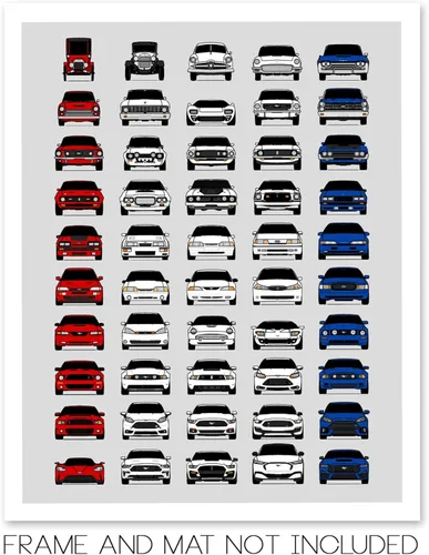 Miniatura 2 de Custom Car Posters Handmade Poster compatible with Ford Evolution Print Wall Art Décor of the Best of Ford Generations - American, 8x10 Satin Print