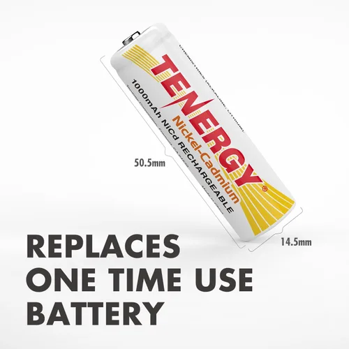 Miniatura 4 de Tenergy, Batería NiCd AA 1000 mAh, 21045, 4 Piezas, 4