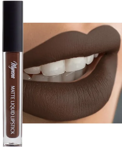 Miniatura 24 de Mynena Lápiz labial líquido mate rosa claro fresco Comodidad duradera A prueba de manchas resistente a transferencias Cobertura completa que