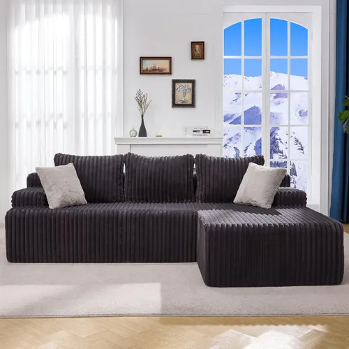 Miniatura 22 de Hobestluk Sofá modular modular sin hueso, sofá en forma de L, sofá modular de 3 asientos, sofá modular de espuma viscoelástica para muebles de sala