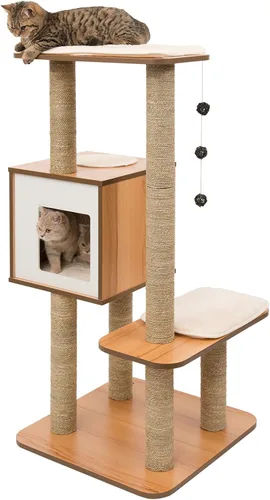 Árbol para gatos Vesper, base alta, nogal, 52045