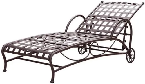 Miniatura 4 de Pemberly Row Tumbona contemporánea de hierro para patio, 73 x 26 x 15 pulgadas, acabado negro antiguo, marco con recubrimiento en polvo resistente a