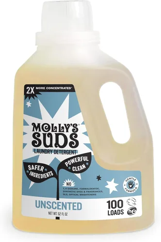 Miniatura 10 de Molly's Suds Detergente líquido para ropa Jabón detergente para ropa limpia para pieles sensibles 2 veces concentrado, alta eficiencia (HE)