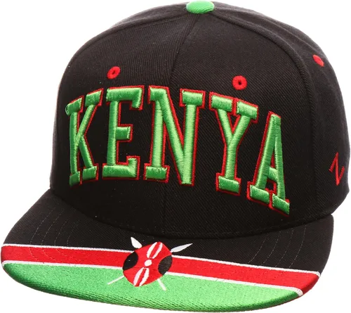 Zephyr Gorra ajustable con diseño de bandera de país, gorra de béisbol con visera plana Kenya