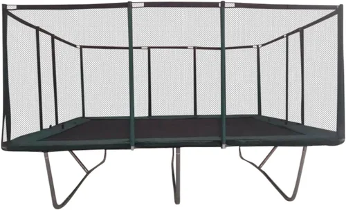 Trampolín Rectangular Happy Trampoline Pro - Resistente de Servicio Pesado con Capacidad de Salto de 750 libras y Cerramiento de Red - Grande de