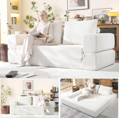 Miniatura 13 de Sofá seccional modular de 108" — Sofá nube de gran tamaño con chaise en forma de L, seccional modular tapizado de 3 asientos para sala de estar