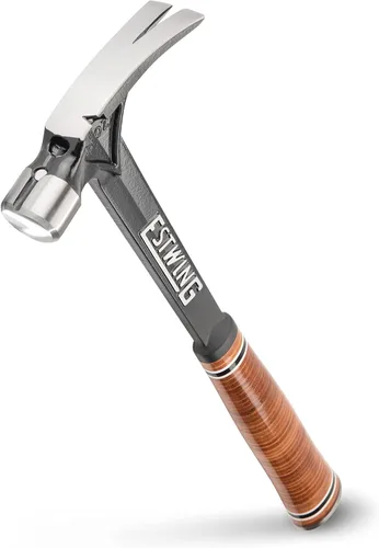 Miniatura 5 de Estwing Serie Ultra - Martillo de carpintero de 15 oz con gancho para arrancar, cara fresada y mango de cuero genuino - E15SM