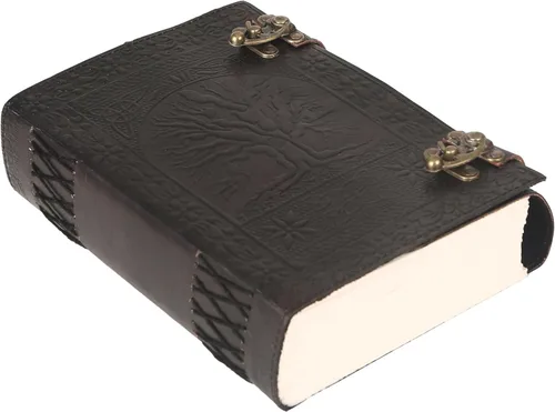 Miniatura 10 de TUZECH 600 Páginas Diario de Cuero Grande Hecho a Mano Diario de Cuero Grabado Árbol de la Vida Libro de Sombras Cuaderno de Escritura Siete Chakras