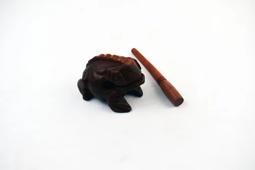 Miniatura 7 de Rana guiro pulgadas bloque de madera instrumento musical percusión Instrumento musical tamaño perfecto Madera natural Güiro Frog.