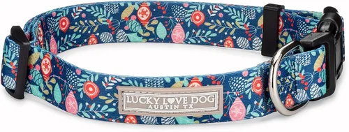 Miniatura 66 de Lucky Love Dog - Collar para perras pequeñas, diseño Blackbird de estampado alegre con flores de primavera y verano, talla XS