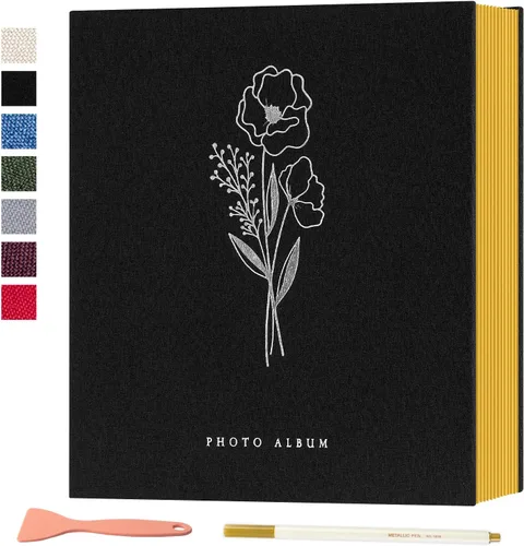 Miniatura 43 de Lanpn - Álbum de fotos autoadhesivo de lino, 40 páginas, álbum de fotos para manualidades, páginas adhesivas magnéticas, contiene fotos de 4 x 6, 7