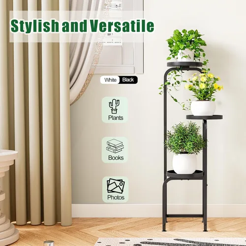 Miniatura 3 de INGIORDAR - Soporte para plantas de interior y exterior, estante de metal de 3 niveles para múltiples plantas, soportes de flores de esquina