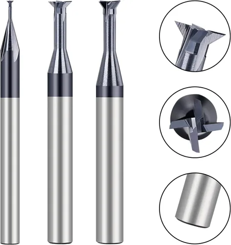 Miniatura 4 de Broca de fresado de cola de milano de 60 grados, fresadora de ranura en T, fresadora de carburo de tungsteno, D1.5x60x0.75x2.5x50
