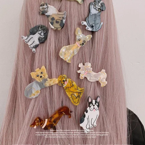 Miniatura 4 de 1 horquilla de perro para mascotas para mujeres, pinza para el pelo de animal (perro salchicha)