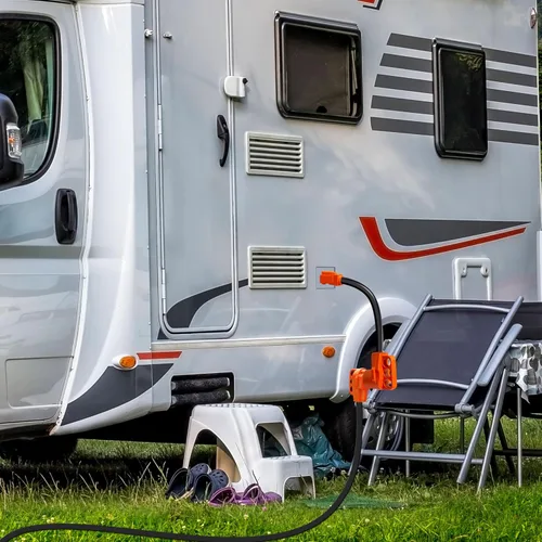 Miniatura 5 de Adaptador para RV de 50 Amperios a 110 Voltios, Adaptador de Corriente Eléctrica NEMA 5-15P a NEMA 14-50R, Cable Adaptador Dogbone para RV Calibre