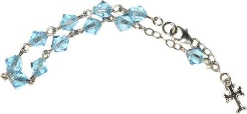 Miniatura 2 de Pulsera de rosario para niñas hecha con cristales austriacos, vidrio (comunión, boda, reconciliación, Navidad, Pascua, regalo), Vidrio