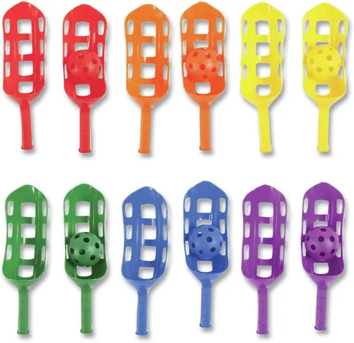 Champion Sports SBS1SET - Juego de bolas de plástico, colores surtidos, 2 cucharas/1 bola por juego, 6 juegos