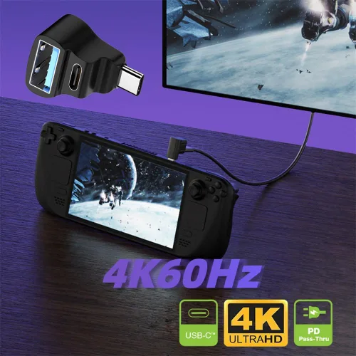 Miniatura 8 de 10Gbps USB3.0 tipo C macho a OTG dual tipo-A y tipo-C hembra divisor de alimentación y datos con ángulo compatible con Steam Deck portátil