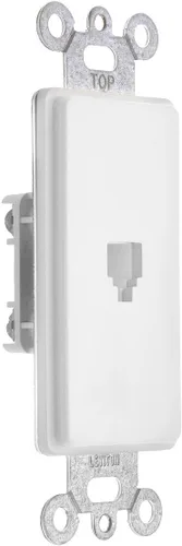 Miniatura 4 de Leviton Decora Insert, 6P4C, terminales de tornillo, 40649-T, almendra clara Marrón (Light Almond)