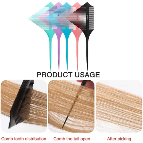 Miniatura 4 de Peine de peluquería Peine profesional antiestático Peine para el cabello Diseño de dientes divididos Peine de pelo de doble propósito para peinar