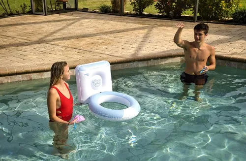 Miniatura 4 de Juego de lanzamiento de caca de unicornio, divertido juguete inflable para piscina con 6 bolas de emoji de caca de arcoíris, gran juego
