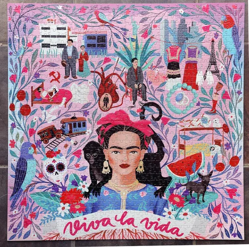 Miniatura 2 de eeBoo: Piece and Love Viva la Vida Frida Kahlo - Rompecabezas cuadrado de 1000 piezas para adultos, rompecabezas para adultos y familias, piezas