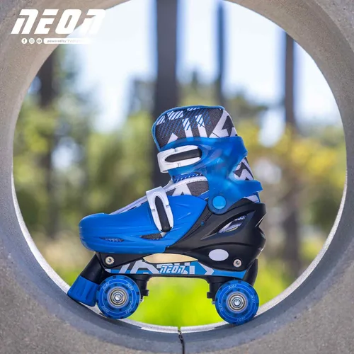 Miniatura 8 de Yvolution Patines de ruedas de 4 tamaños ajustables, ruedas iluminadas para niñas y niños para niños en línea y quads (12-2 o 3-6 US)