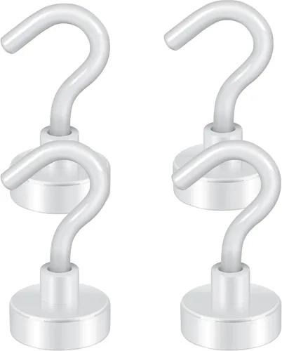 Miniatura 61 de Neosmuk Ganchos magnéticos, imanes de tierra resistentes de 30 libras con gancho para refrigerador, gancho de crucero extra fuerte para colgar