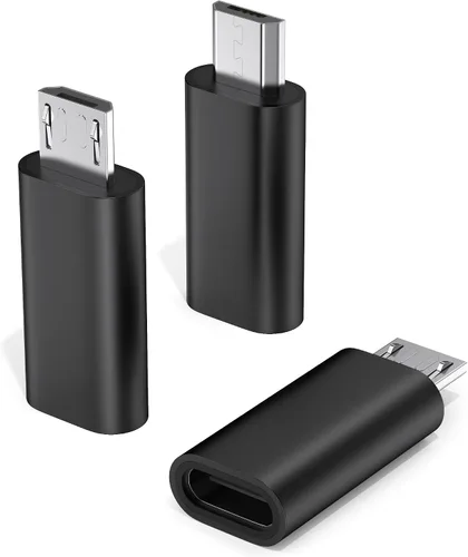 Paquete de 3 adaptadores USB C a Micro USB, USB tipo C hembra a micro USB macho, sincronización de datos compatible con Samsung Galaxy S7 S6 Note 5,