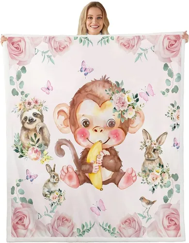Miniatura 22 de Erosebridal Manta infantil de cebra de 40 x 50 pulgadas para dormitorio, sala de estar, sofá, sofá, manta de forro polar de animales de zoológico