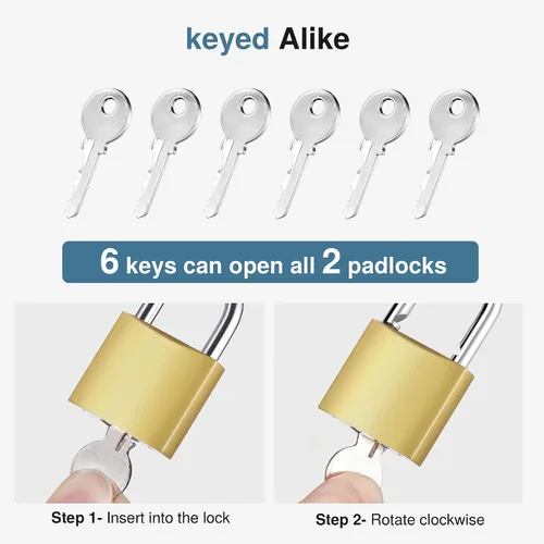 Miniatura 4 de Puroma 2 unidades de candados con llave impermeables pequeños, cerradura de 33 mm para casillero con llaves para mochila, equipaje, casillero