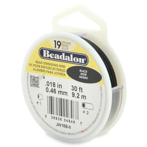 Miniatura 20 de Beadalon Alambre de cuerda de cuentas de acero inoxidable de 19 hebras, 0.018 pulgadas / 0.018 in, bronce, 100 pies / 101.7 ft