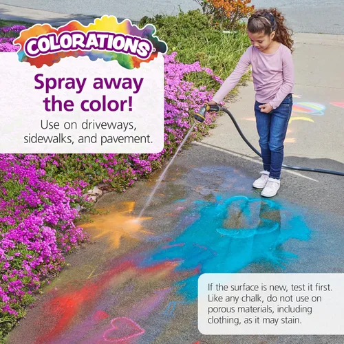 Miniatura 6 de Colorations juego de tiza para acera para salón de clases, set surtido, juego al aire libre, sin pantalla, creatividad, dibujo, rayuela, fácil