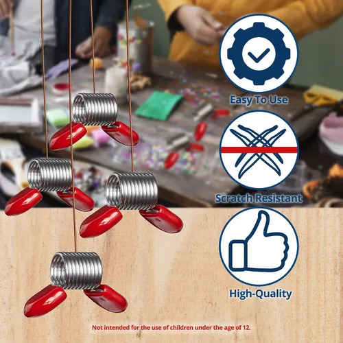 Miniatura 4 de Soft Flex Tapones de cuentas – Paquete de cuatro con asas rojas – Tope de cuentas para hacer joyas