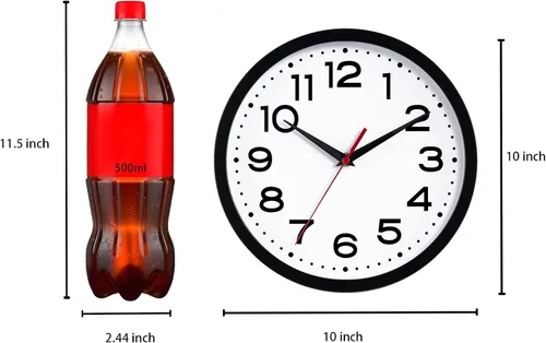 Miniatura 4 de Roymnie Reloj de pared silencioso sin tictac, funciona con pilas, 10 pulgadas, clásico, analógico, decorativo para aula, sala de estar, oficina