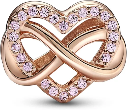 Miniatura 2 de PANDORA Family Infinity - Dije de corazón rosa, 782246C01, Gema, Circonita cúbica
