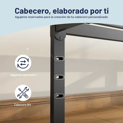 Miniatura 6 de Allewie Base de cama de tamaño matrimonial, camas de plataforma de metal de 14 pulgadas con espacio de almacenamiento, no necesita somier y fácil