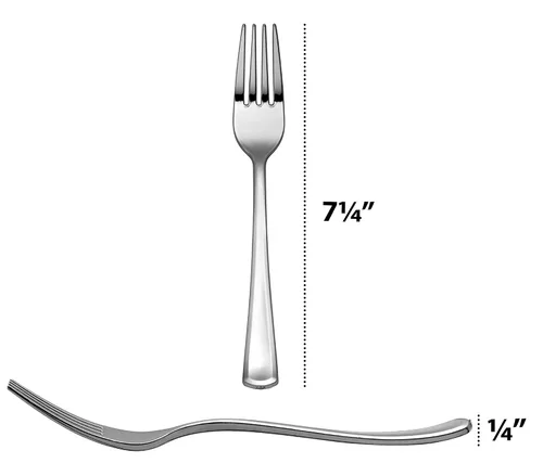 Miniatura 2 de Plasticpro Tenedores desechables de plástico plateado resistente, cubiertos de plástico elegante que parecen cubiertos de plata real, utensilios